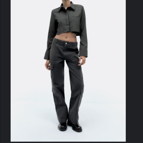 Pants & Jumpsuits Zara Grey Cargo Pants Poshmark